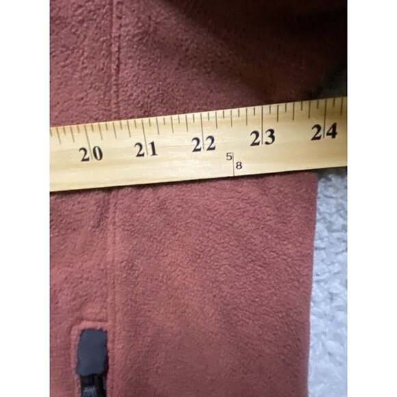 Eddie Bauer Mens Fleece Jumper Casual Burgundy Full Zip Pullover Sweatshirt M - Picture 4 of 7